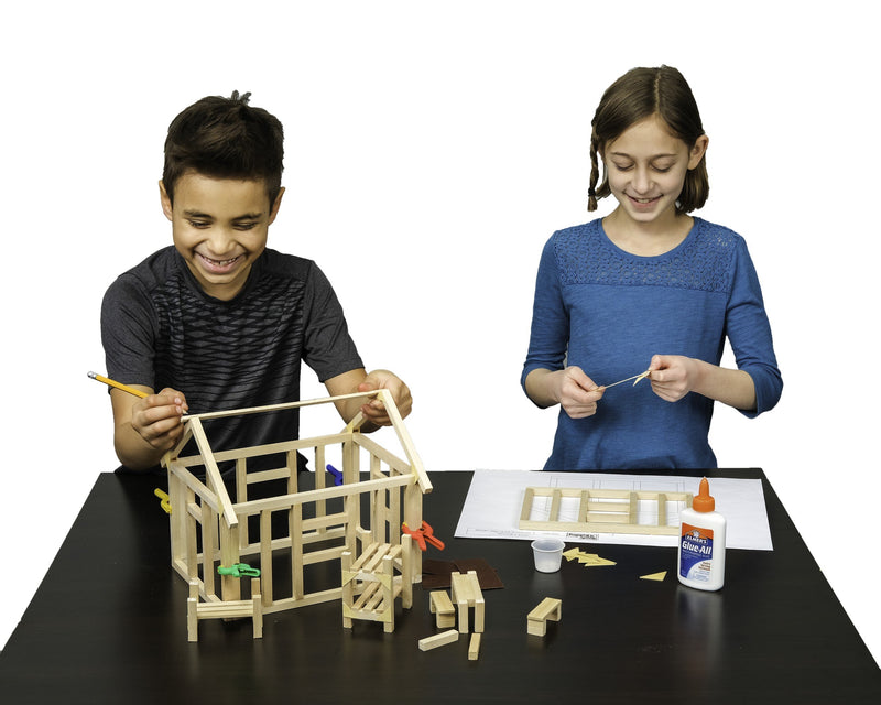 Kids building educational Projects in architecture and engineering